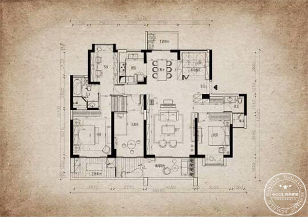 輕工業(yè)風格效果圖